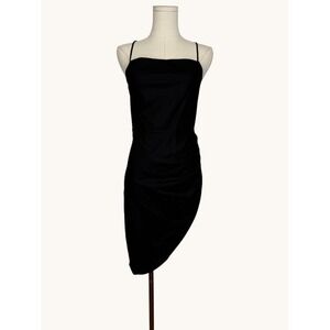 Lioness Rendezvous Mini Dress Black Asymmetrical Hem Open Back NWT Small